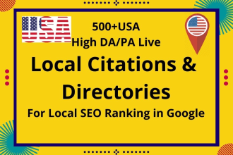 unique 500 USA local citations and directory submission