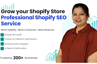provide monthly shopify SEO and ai optimization service for your store