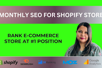 provide monthly SEO service for your shopify store