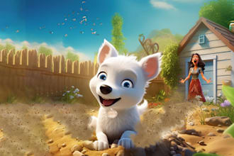 draw children book illustration and kids book story