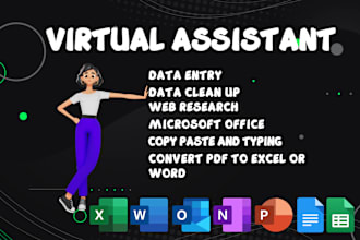 do data entry, web research, copy paste, typing work