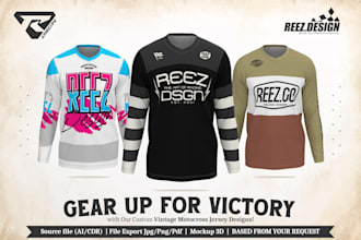 create a professional mx motocross jersey design with a vintage concept