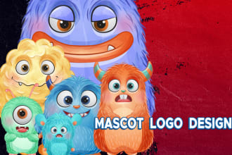design cartoon, unique, creative mascot and gaming logo