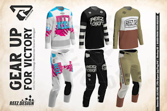 create a professional mx motocross jersey and pants design concept for sublimati