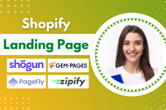 design shopify product landing page with shogun, gempages or pagefly