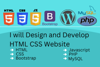 create HTML CSS bootstrap website with responsive website design