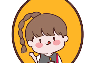 draw cute aesthetic character, avatar or fanart