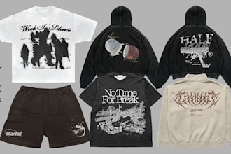 design an amazing and unique y2k grunge vintage streetwear for your brand