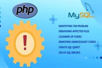 fix PHP bug, fix PHP error, debug PHP sql issue in 1 hour