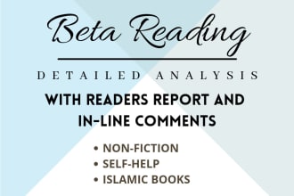 beta read and critique your non fiction book