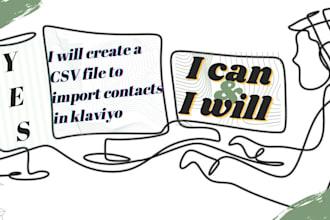 create a CSV file to import contacts in klaviyo
