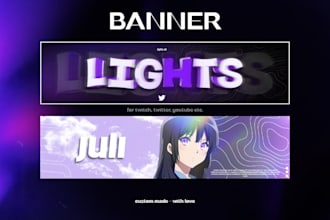 create a custom made banner for twitch, twitter or youtube