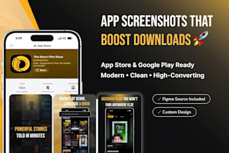 design modern app screenshots for app store and google play