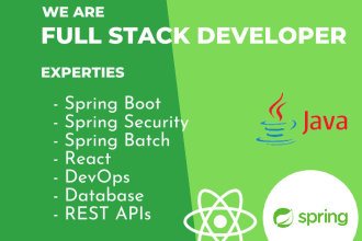develop custom web apps using spring boot and react