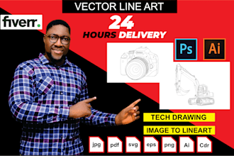 draw or convert your image to lineart or vector line art