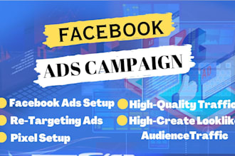 setup facebook ads and instagram ads campaign, fb advertising and marketing