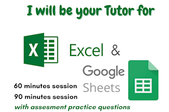 be your tutor for excel and google sheets