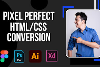 convert figma to html psd to html pdf to html with css bootstrap