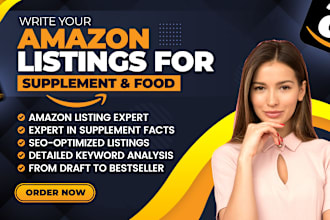 write your amazon listing for supplements or food