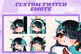 create cute custom chibi emotes for twitch or discord