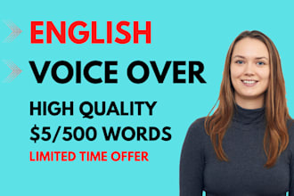 be your female english voice over artist