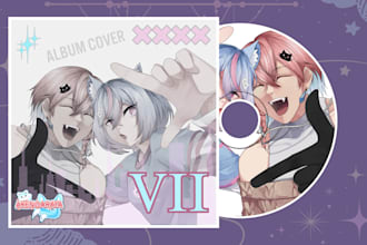 draw and design your anime music album, single, mixtape, ep or cd cover artwork