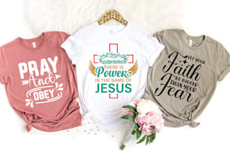 design custom typography christian t shirt and retro vintage bulk t shirt design