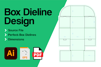 create custom box dieline or cut line in 24 hours