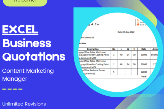 create business quotation ms word and excel format