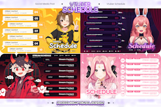 design vtuber schedule or social media post