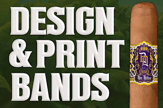 do a premium cigar band, logo, label and cigar box design