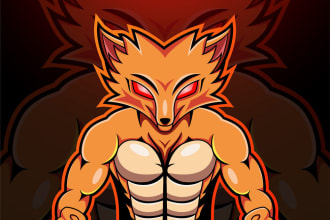 design dark fox logo with my creative thinking