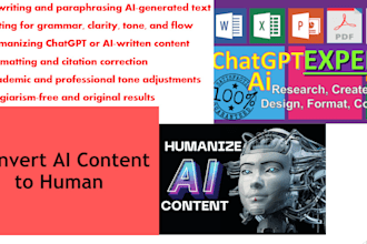 edit paraphrase rewrite humanize ai chatgpt content reports case studies tasks