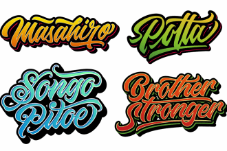 design custom logo type typography, handwritten, modern or classic style