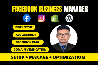 create fresh  facebook business manager and ad account or fix