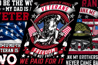 do USA military and veteran army t shirt design