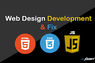 design and fix html css and javascript web landing page