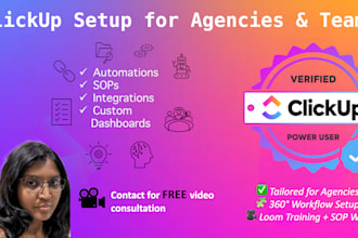 set up, optimise clickup for agencies and growing teams