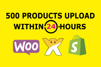 500 products upload or add products to shopify woocommerce store within 24hours