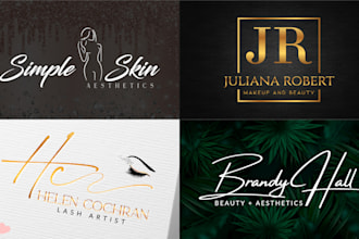 design beauty, makeup artist, lash artist, aesthetics, and lips logo
