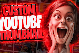 design amazing clickbait youtube thumbnail