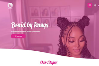 design hair salon, barbershop website with online booking