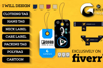 design premium clothing label, hangtag packaging