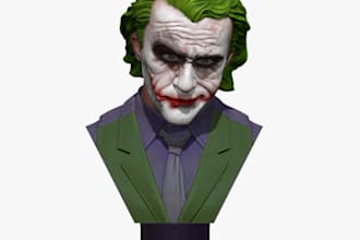 sculpt 3d face, 3d head, 3d bust model ready for 3d print