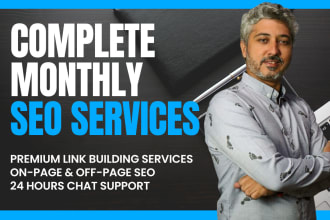 provide monthly SEO service by posting high authority backlinks
