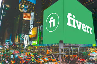 put your logo or photo on a realistic times square billboard