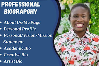 write an engaging bio, about us page, or professional biography