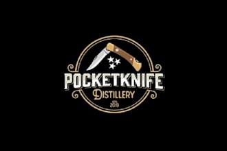 do awesome excellent modern badass pocket knife logo fast delivery