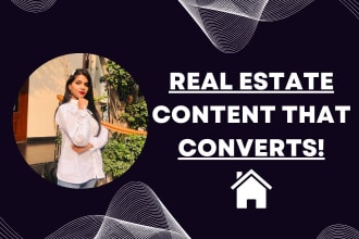write SEO optimized content for real estate website or blog