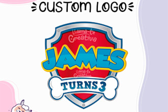 customized your text or name on paw patrol logo